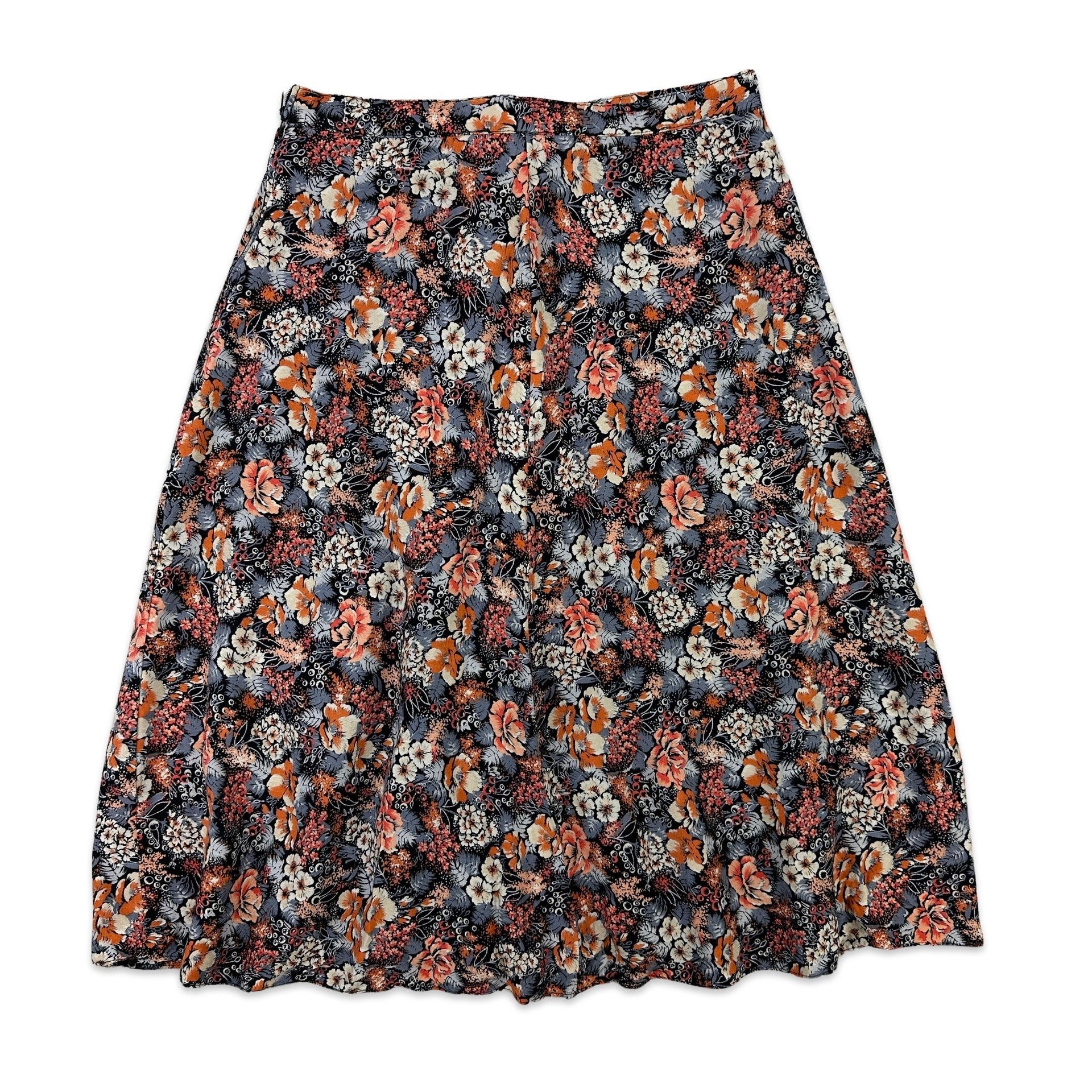 Floral midi 2025 skirt 80s