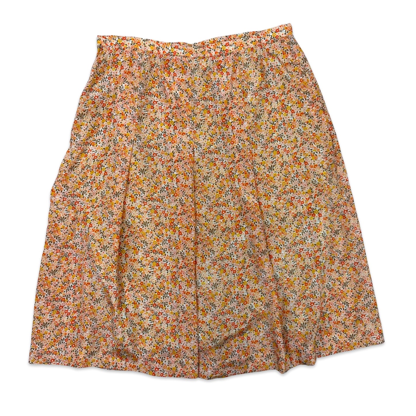 80s Vintage Ditsy Floral Midi Skirt 16