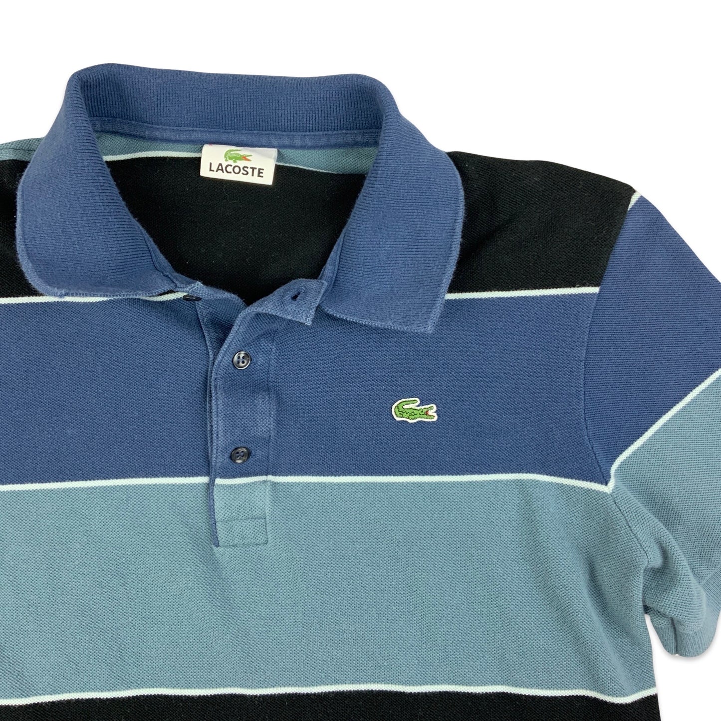 Lacoste Blue Striped Polo Shirt XS S