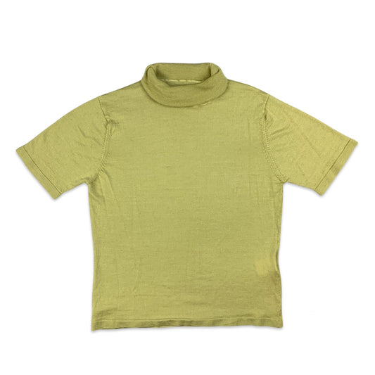 Green Knit Short Sleeve Turtleneck Jumper 6 8 10
