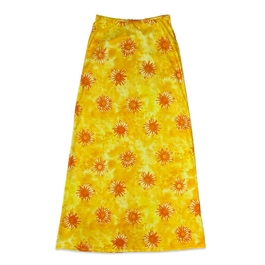 Vintage Y2K Yellow & Orange A-line Maxi Skirt 8