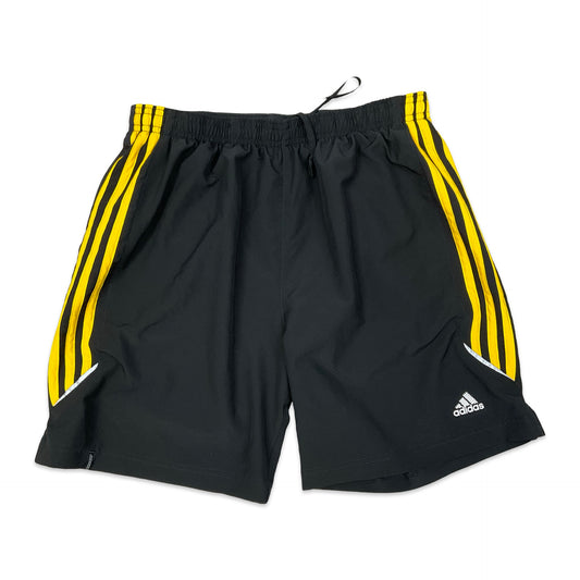 00's Adidas Black & Yellow Sport Shorts S M