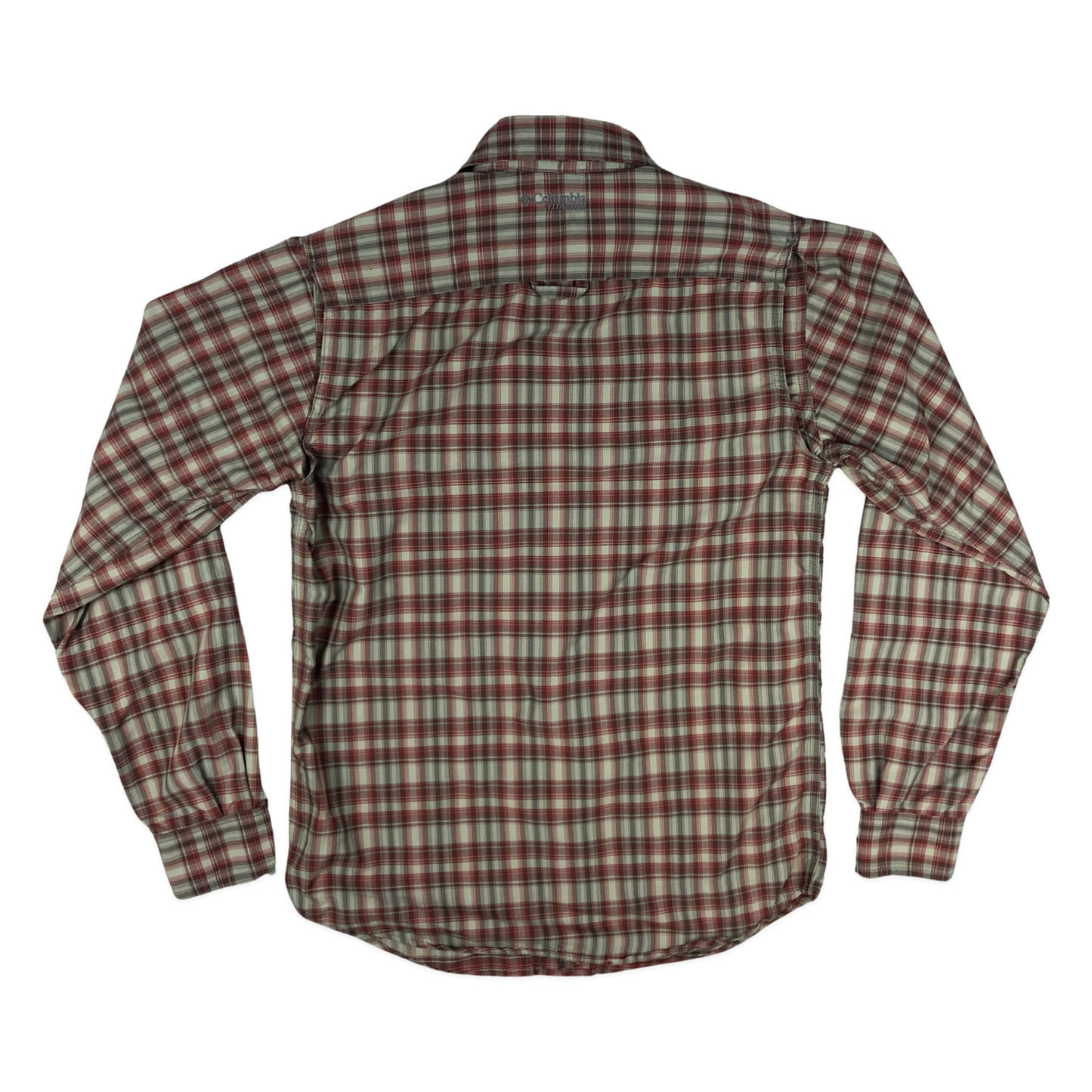 Vintage Columbia White and Red Plaid Shirt S