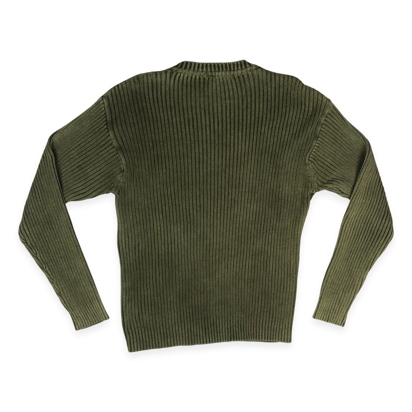 Vintage Y2K Green Ribbed Knit Jumper M