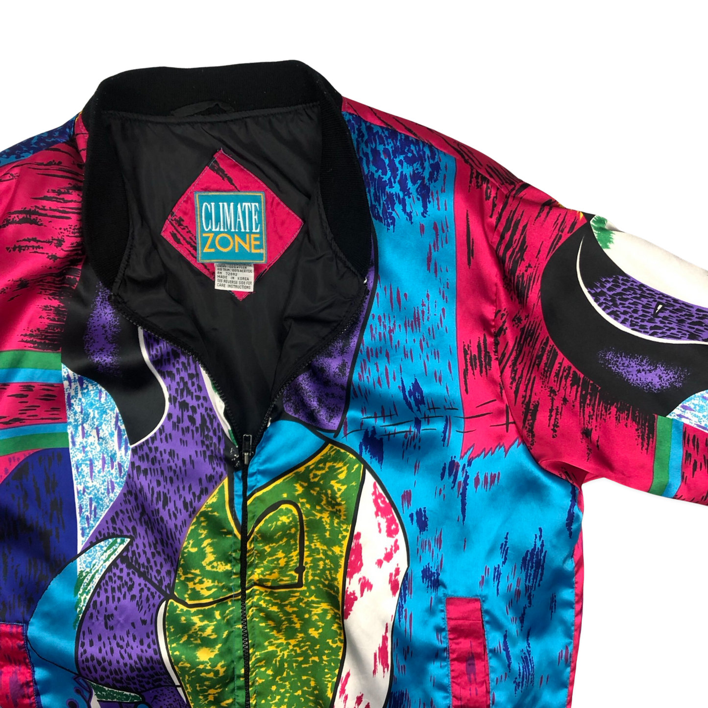 Vintage 80s 90s Crazy Pattern Bomber XL