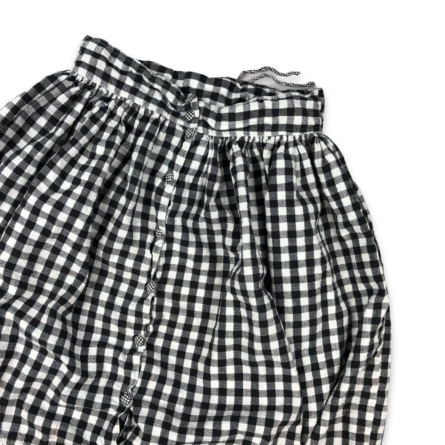 Vintage Black and White Gingham Midi Skirt 6