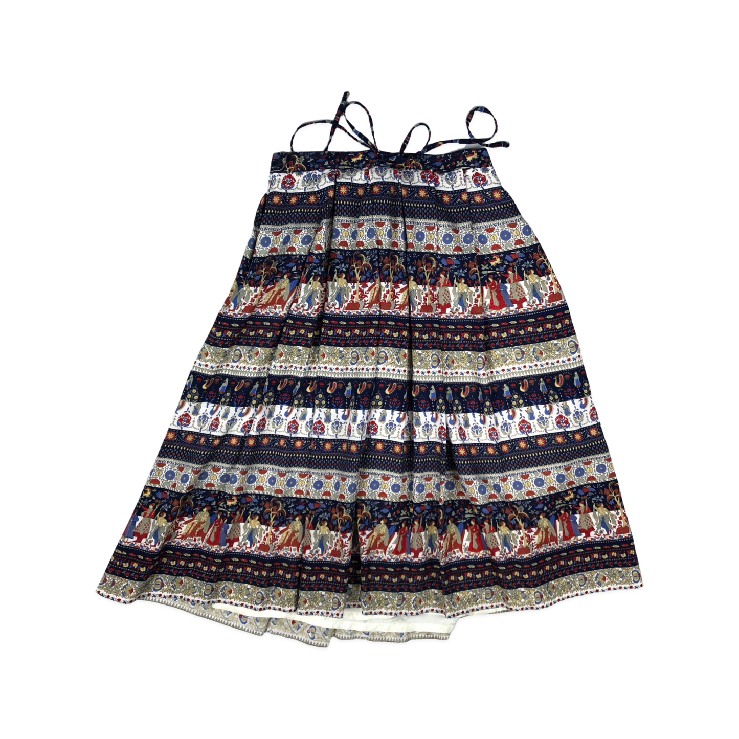 Vintage Abstract Folk Print Pleated Skirt 10