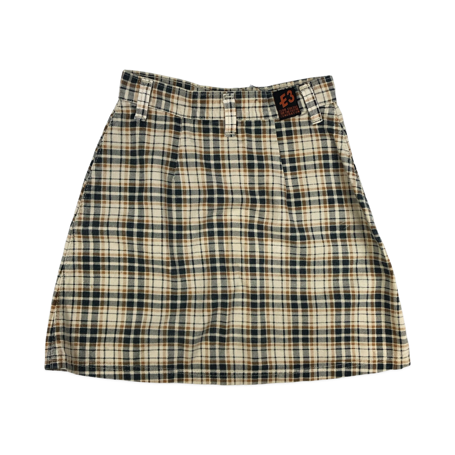 Vintage 90s Y2K Plaid Denim Skirt 6