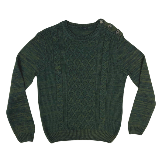 Vintage Green Cable Knit Jumper XL