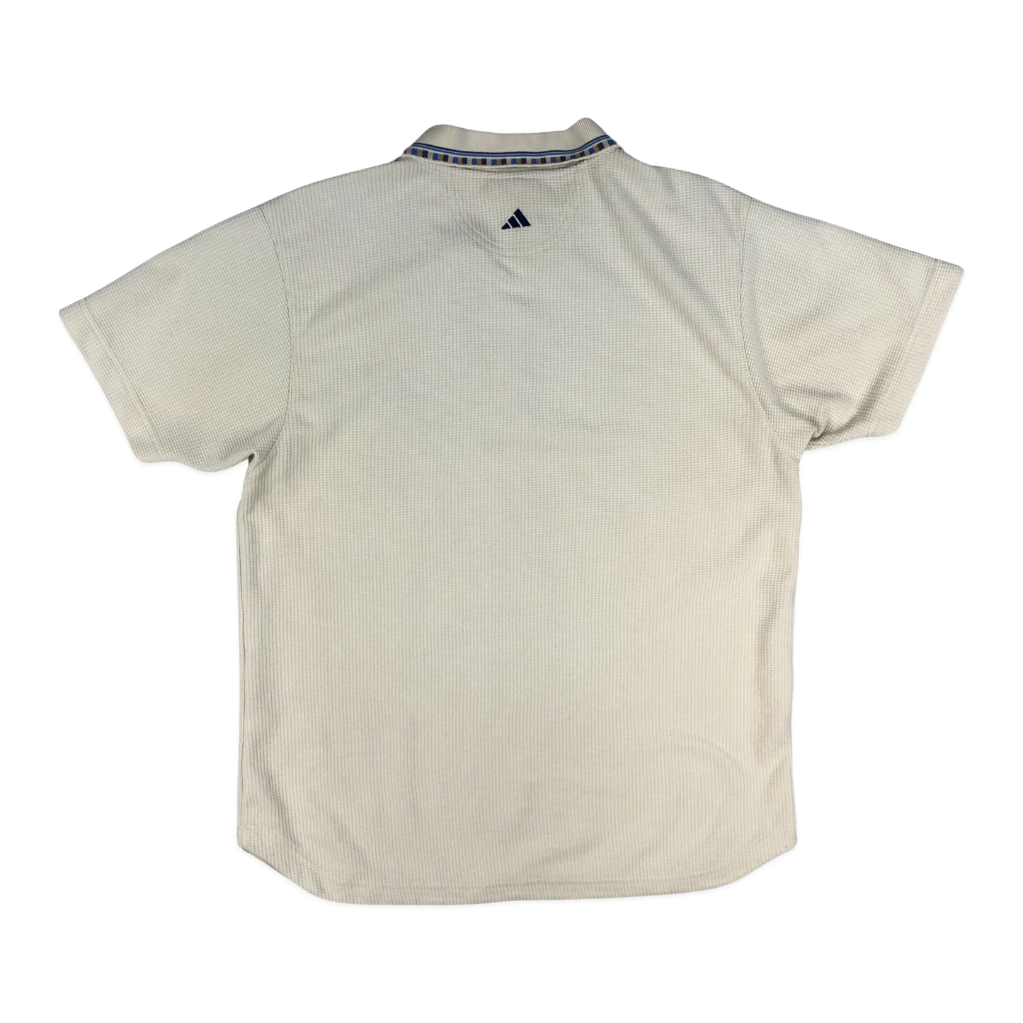 Vintage 90s Y2K Adidas Beige Polo Shirt M