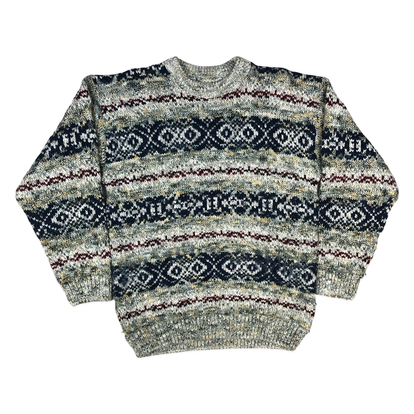Vintage 80s Angelo Litrico Abstract Patterned Knit Jumper XL
