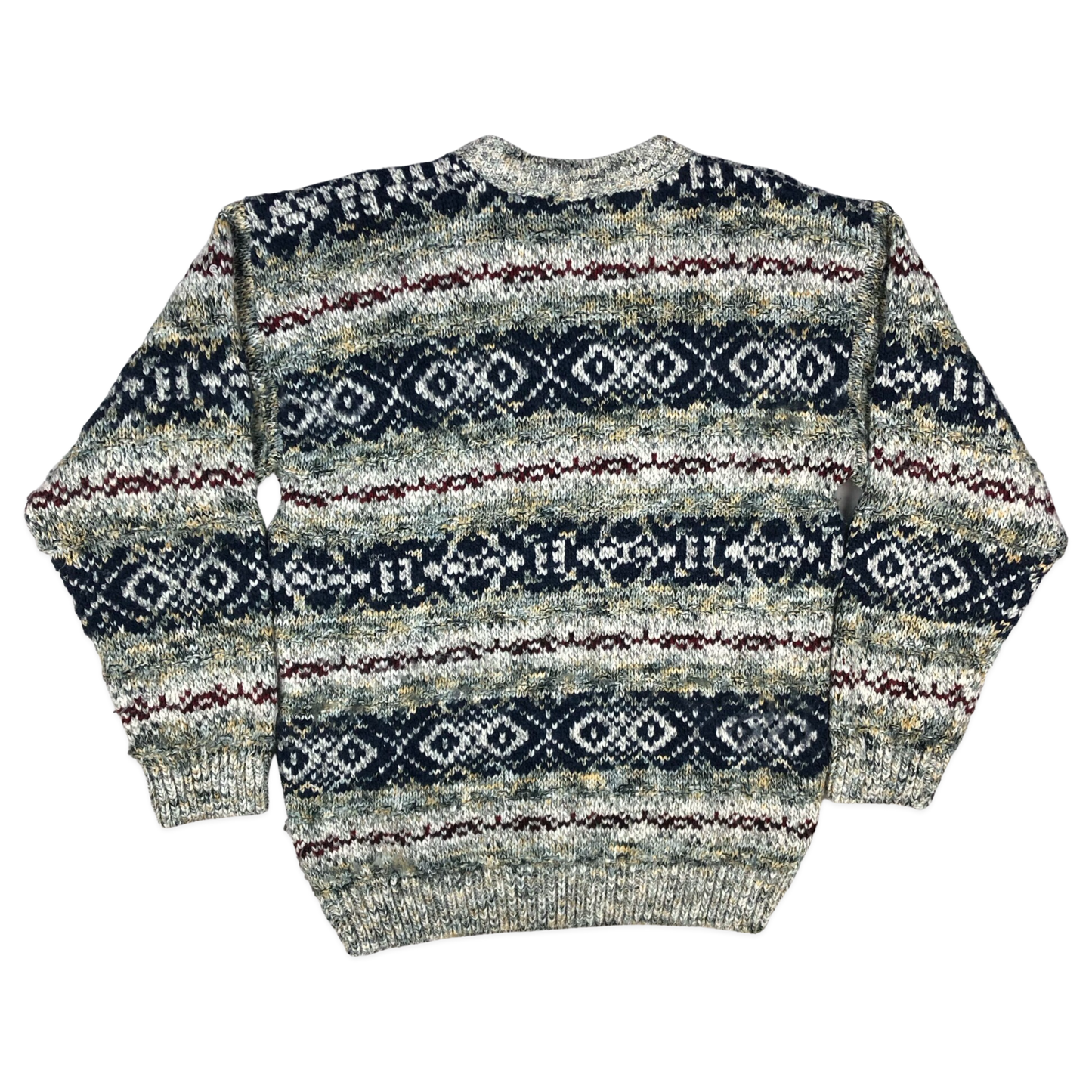 Vintage 80s Angelo Litrico Abstract Patterned Knit Jumper XL