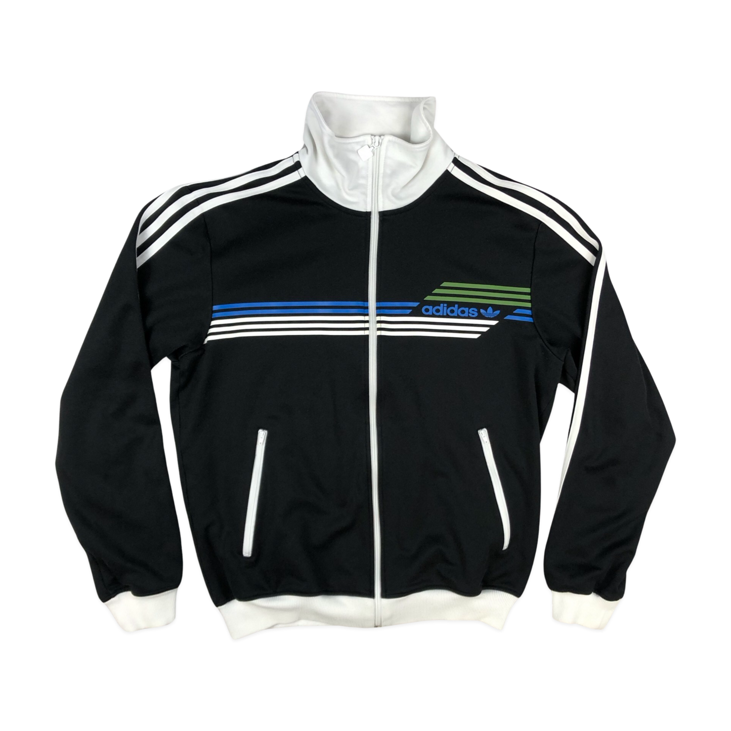 Vintage Adidas Black and White Track Jacket XL