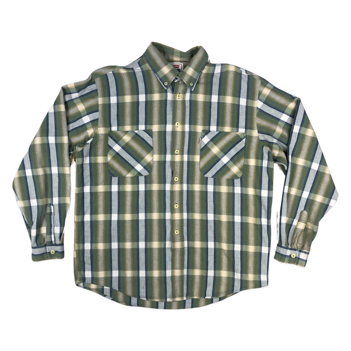 Vintage Levi's Green Plaid Flannel Shirt XL