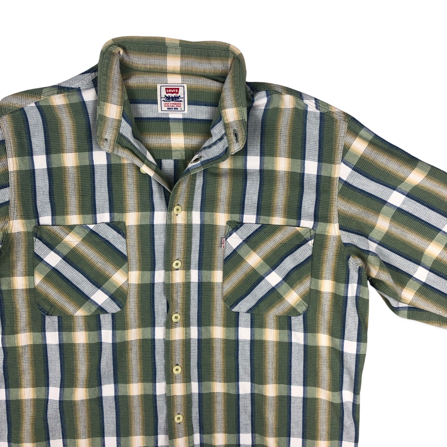 Vintage Levi's Green Plaid Flannel Shirt XL