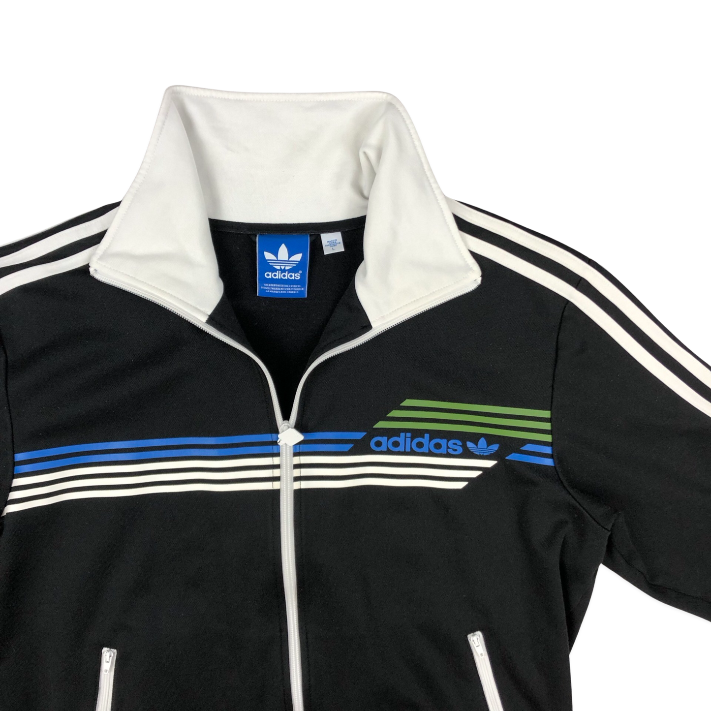 Vintage Adidas Black and White Track Jacket XL