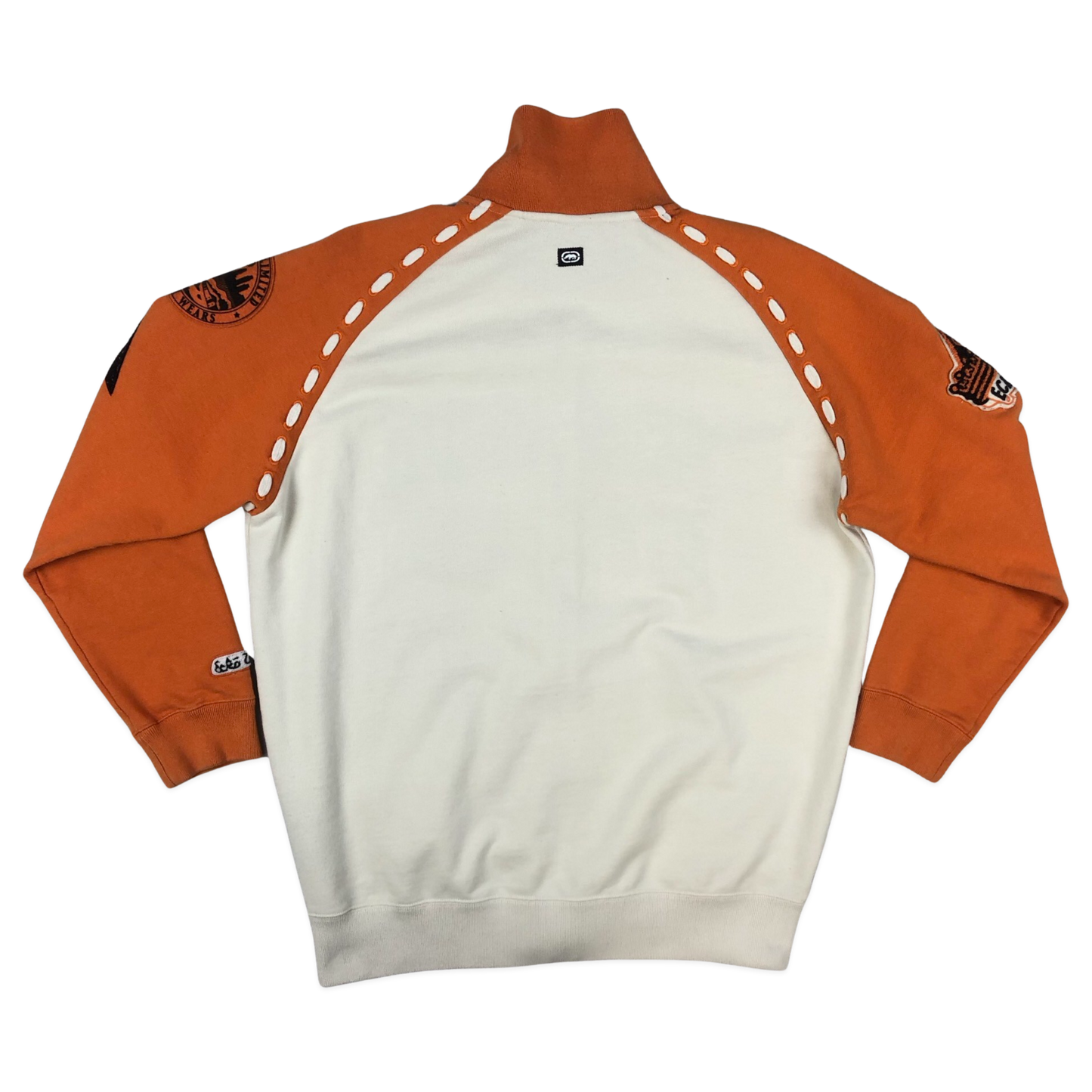 Vintage Ecko Unltd. White and Orange Two Tone Zip-up Track Jacket XL