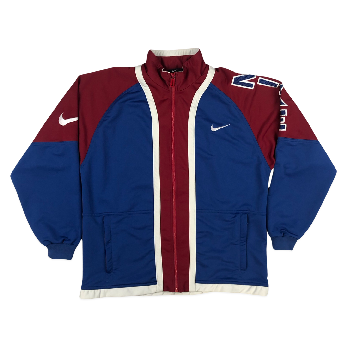 Vintage 90s Nike Red and Blue Zip-up Track Jacket XL