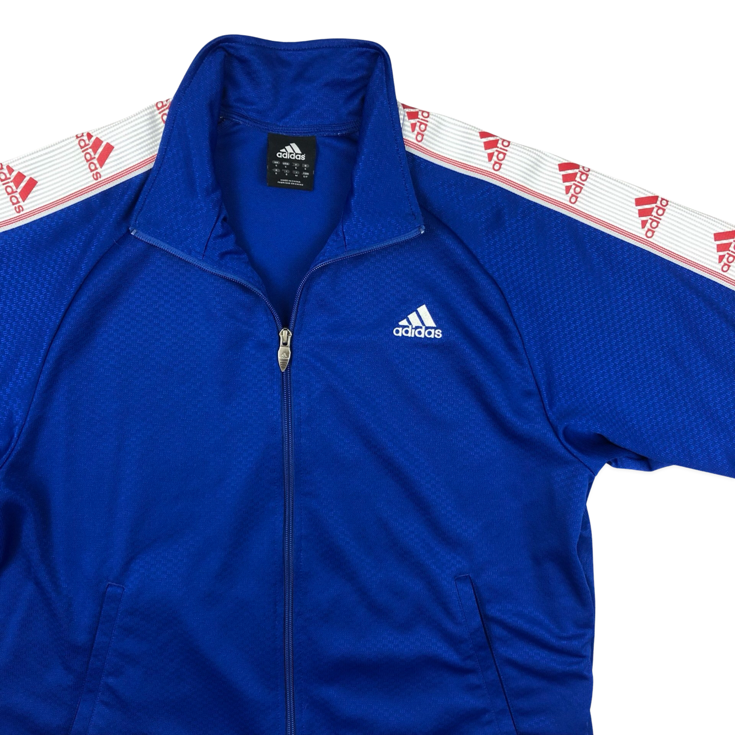 Vintage 00s Adidas Blue and White Track Jacket XL