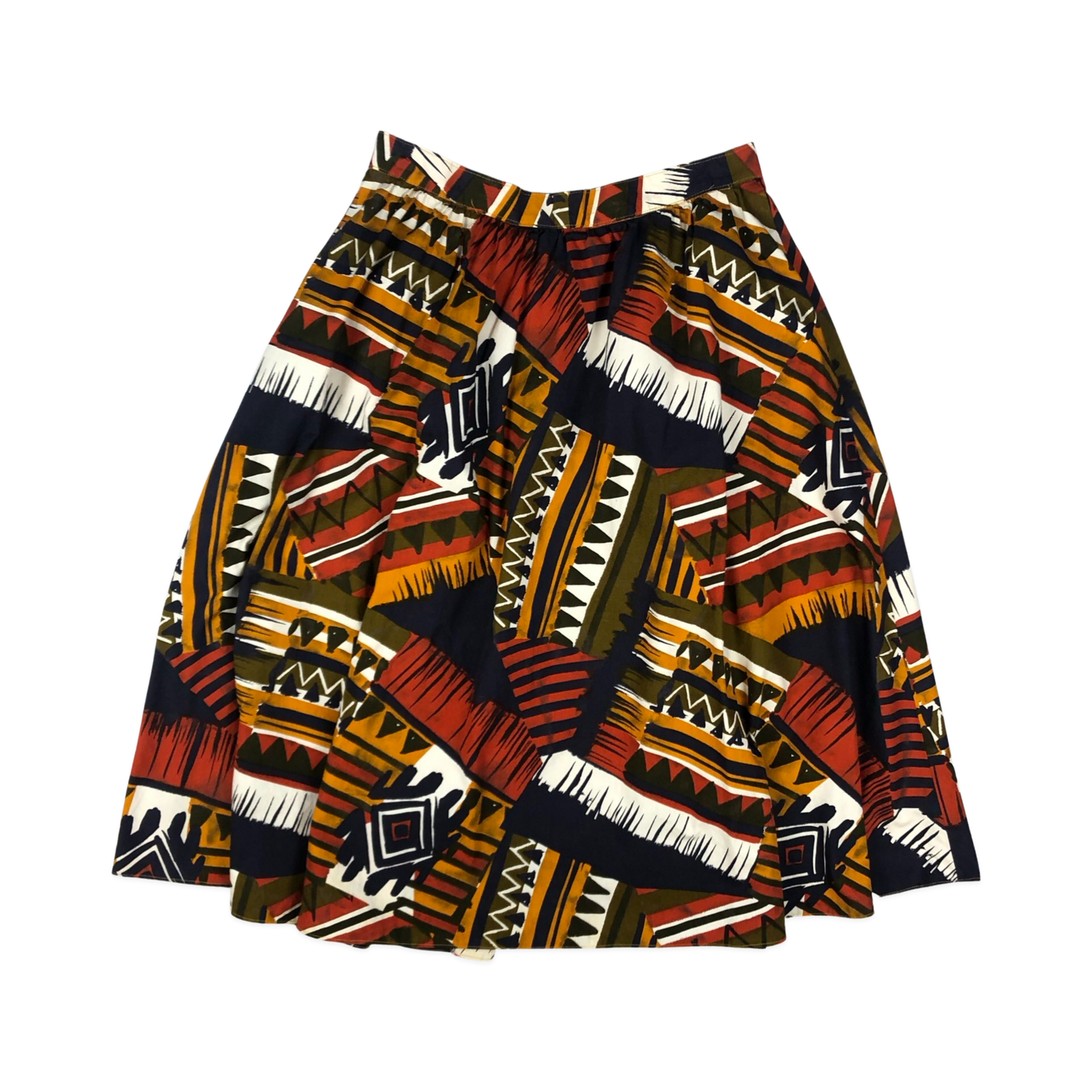Vintage 80s 90s Abstract Print Button down Skirt 12