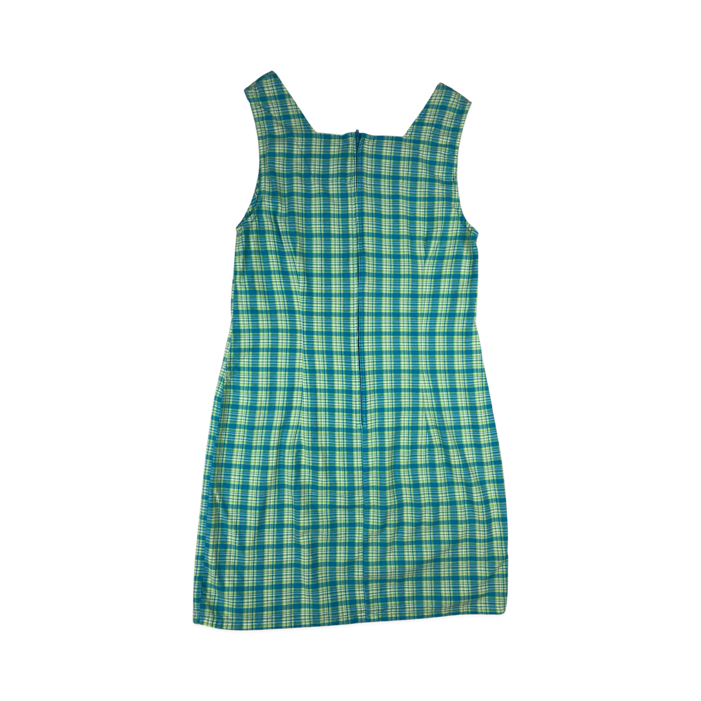 Vintage Green Plaid Sleeveless Dress 10