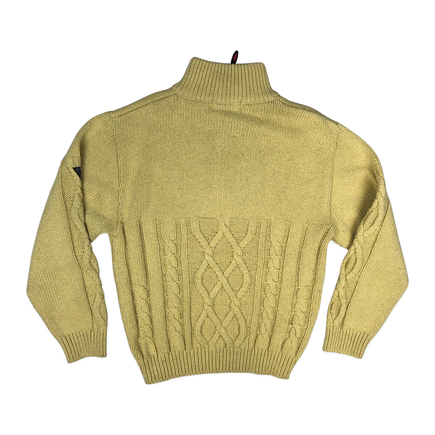 Vintage 80s 1/4-zip Beige Cable Knit Jumper XXL