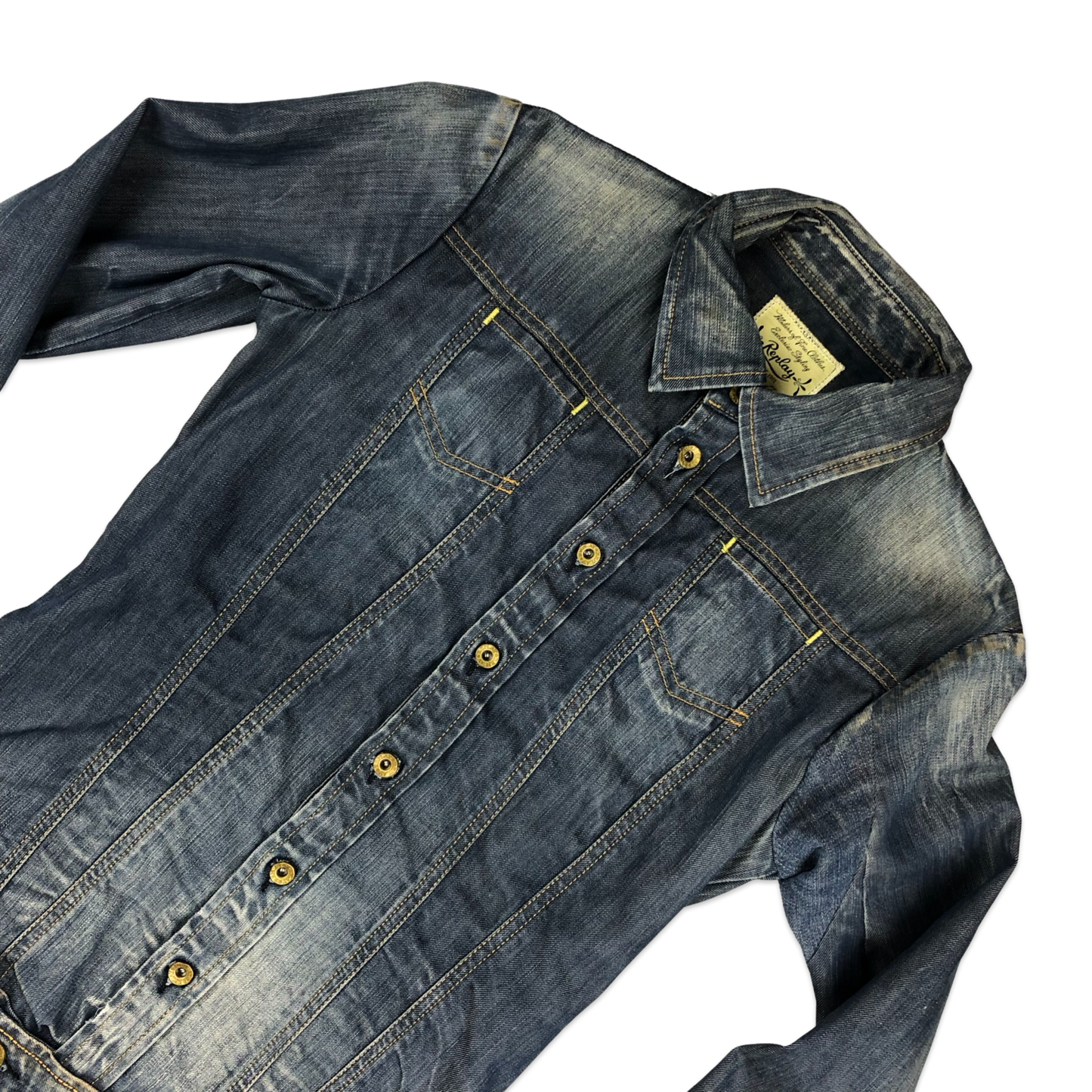 Vintage 90s Y2K Long Sleeved Blue Denim Minidress 10