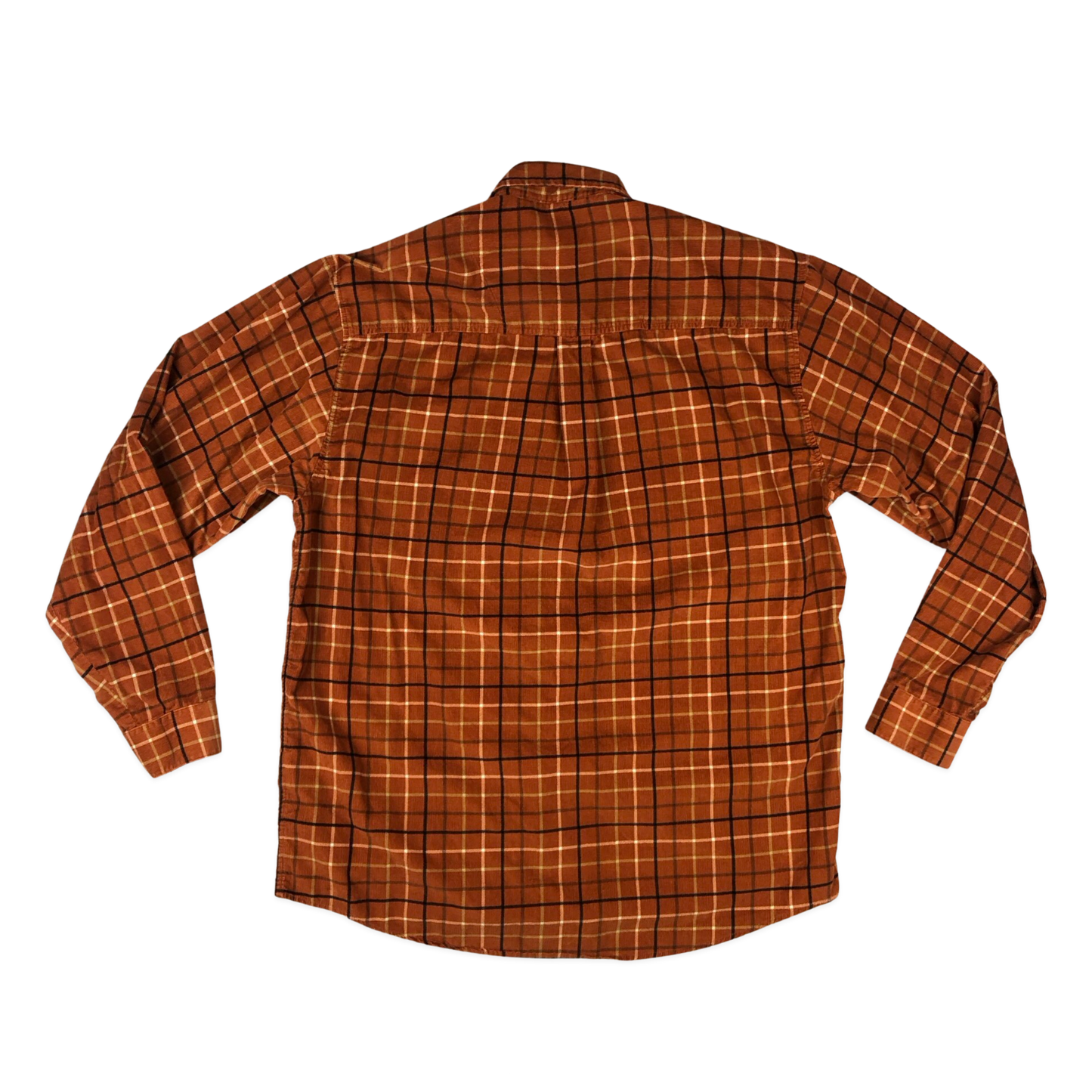 Vintage Orange Plaid Corduroy Shirt L