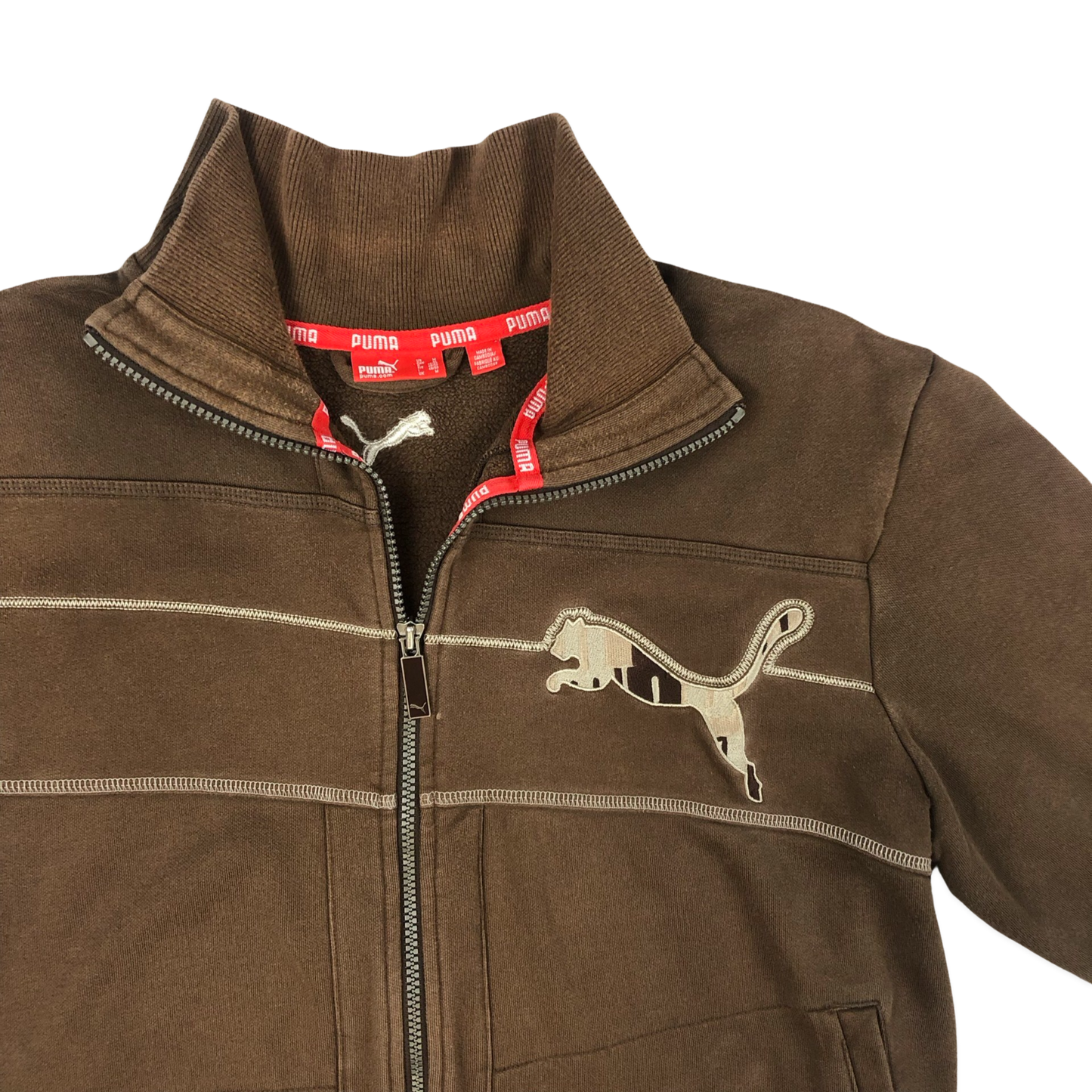 Vintage Puma Brown Zip-up Track Jacket L