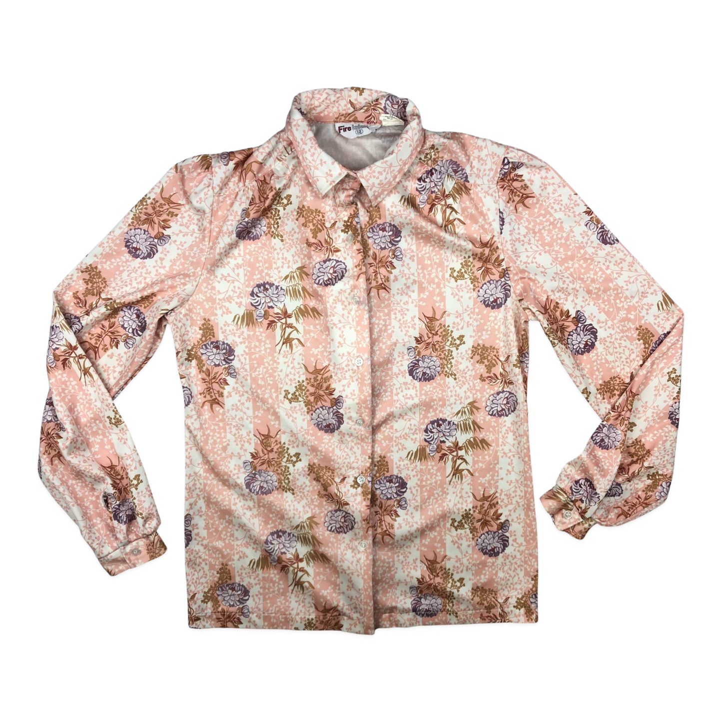 Vintage Pink and White Floral Blouse 10