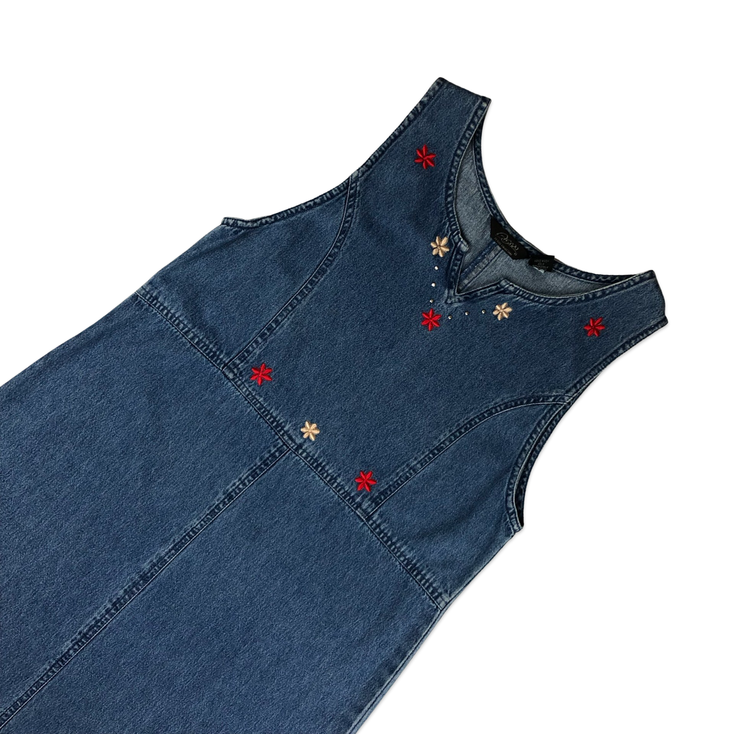 Vintage Sleeveless Blue Denim Dress 12