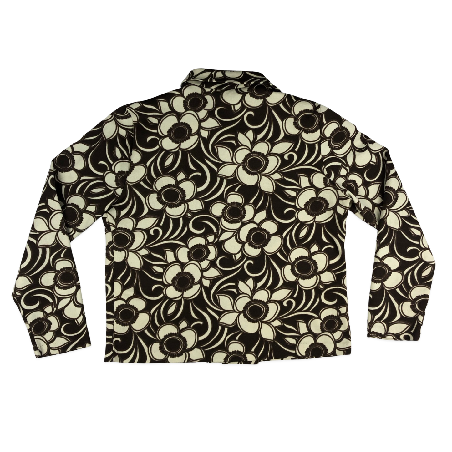 Vintage 70s Brown Floral Blouse 12