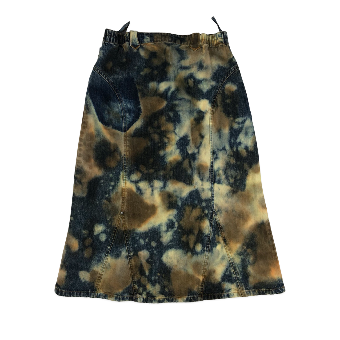 Vintage Y2K Distress Dyed Effect Denim Skirt 8