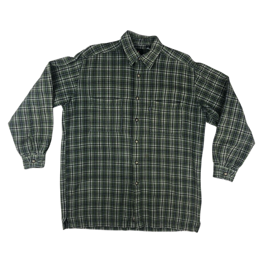 Vintage Levi's Green Plaid Textured Flannel Shirt XL