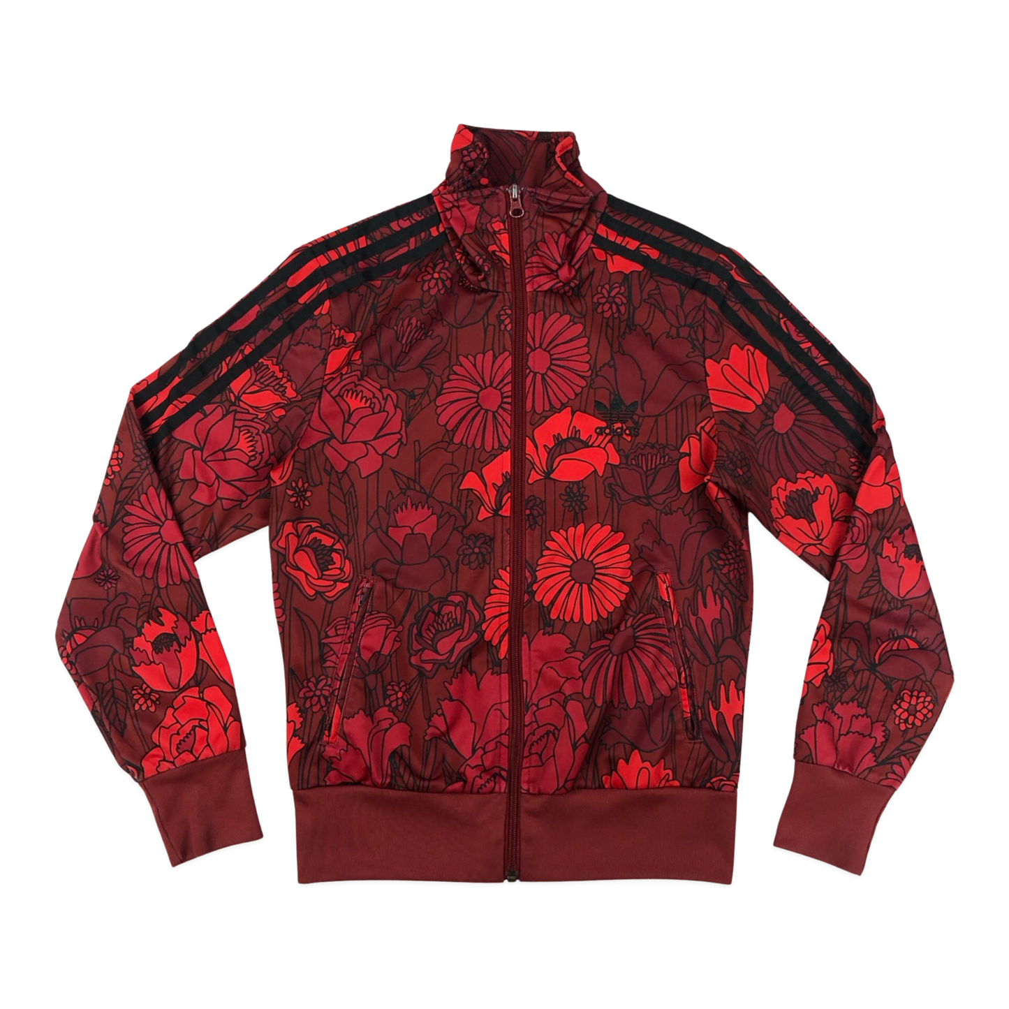 Vintage Adidas Red Floral Track Jacket 10