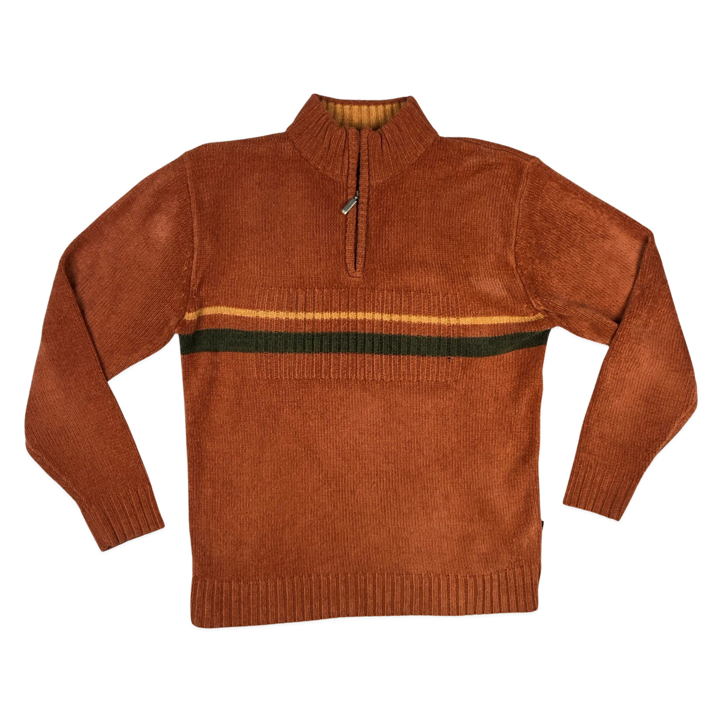 Vintage Orange Chenille 1/4-zip Jumper M