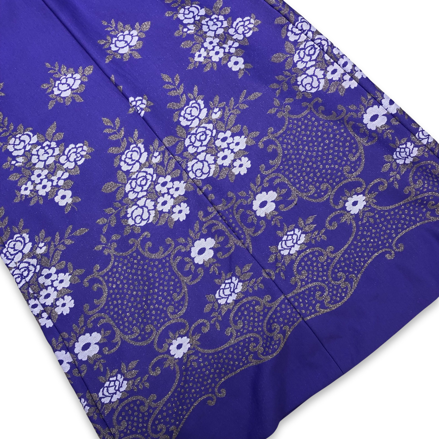 Vintage 70s Lilac Floral Maxi Dress 12