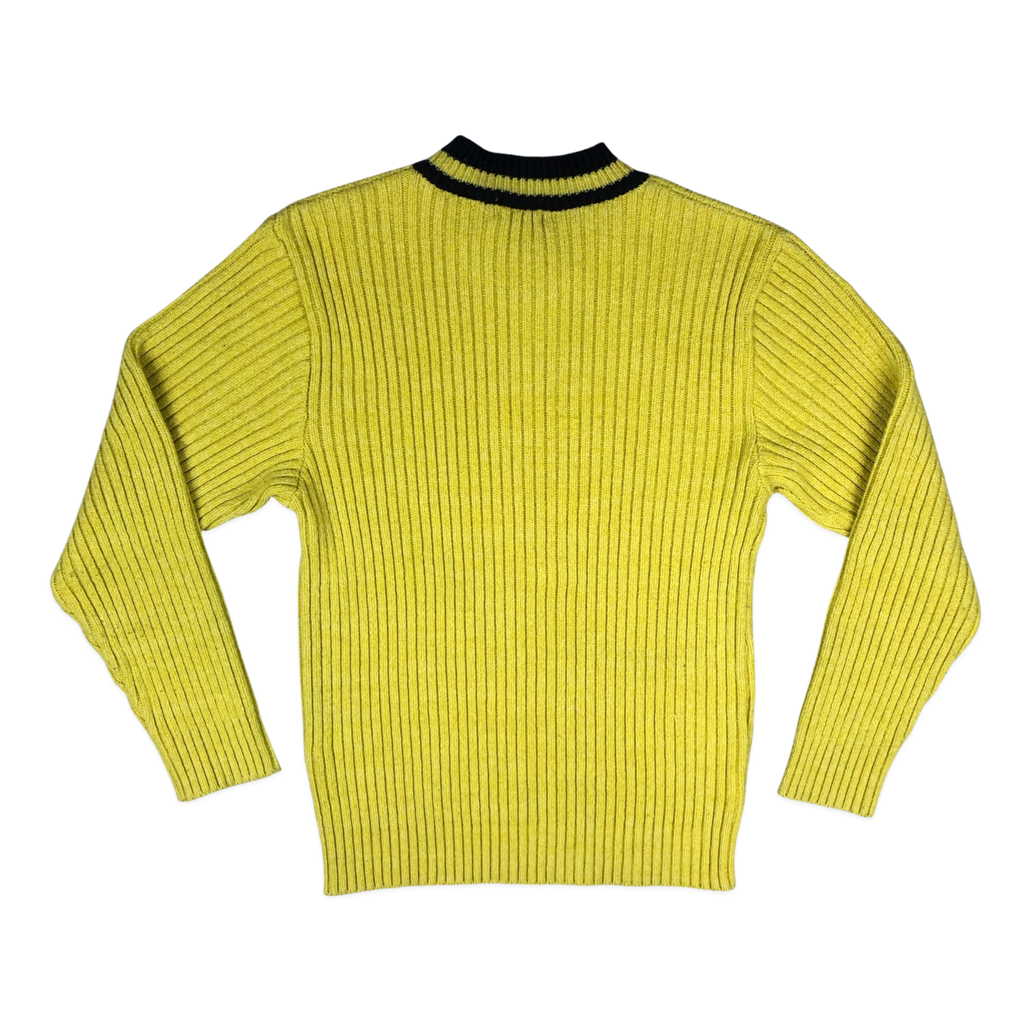 Vintage Yellow Ribbed Knit Jumper M