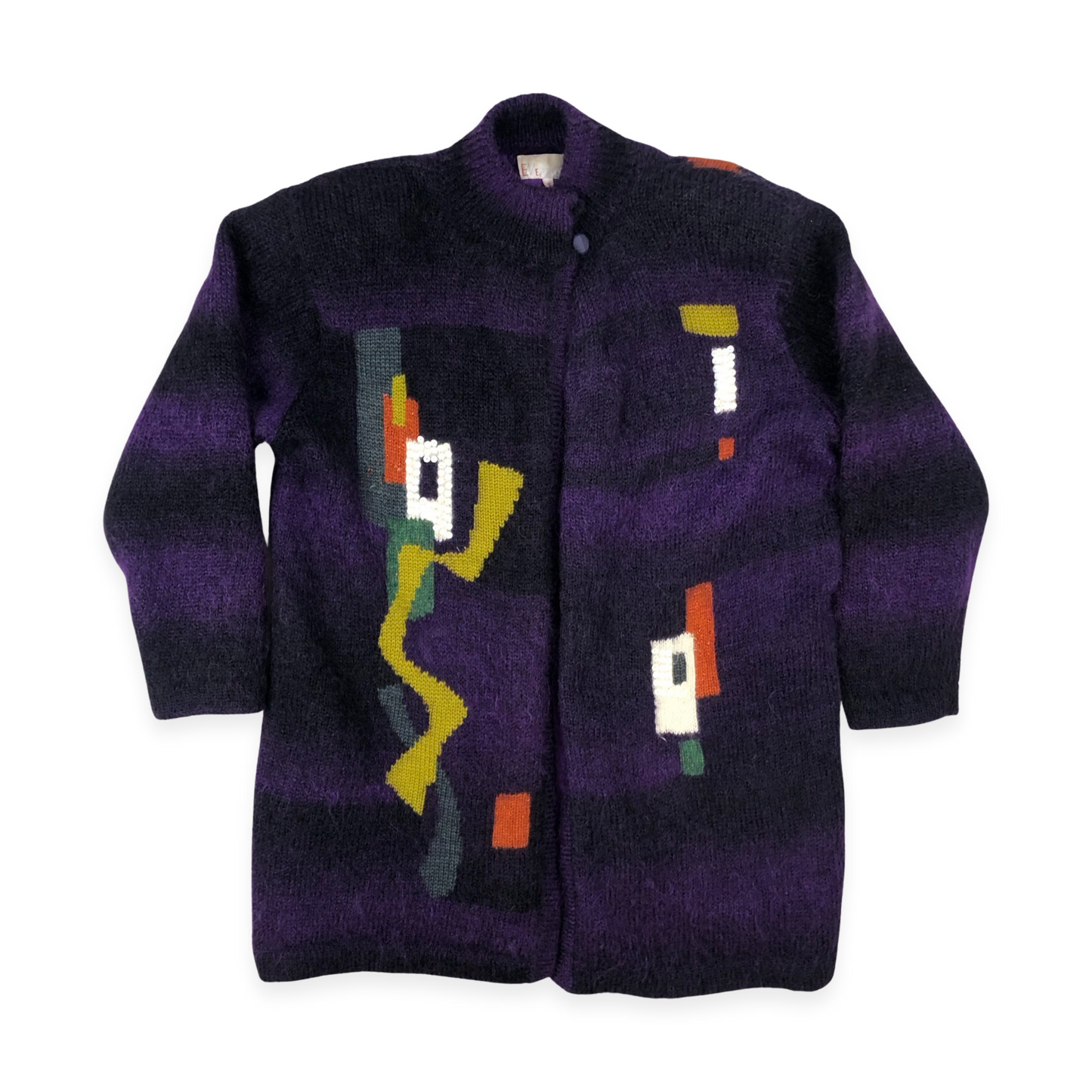 Vintage Purple Mohair Knit Cardigan 12 14 16