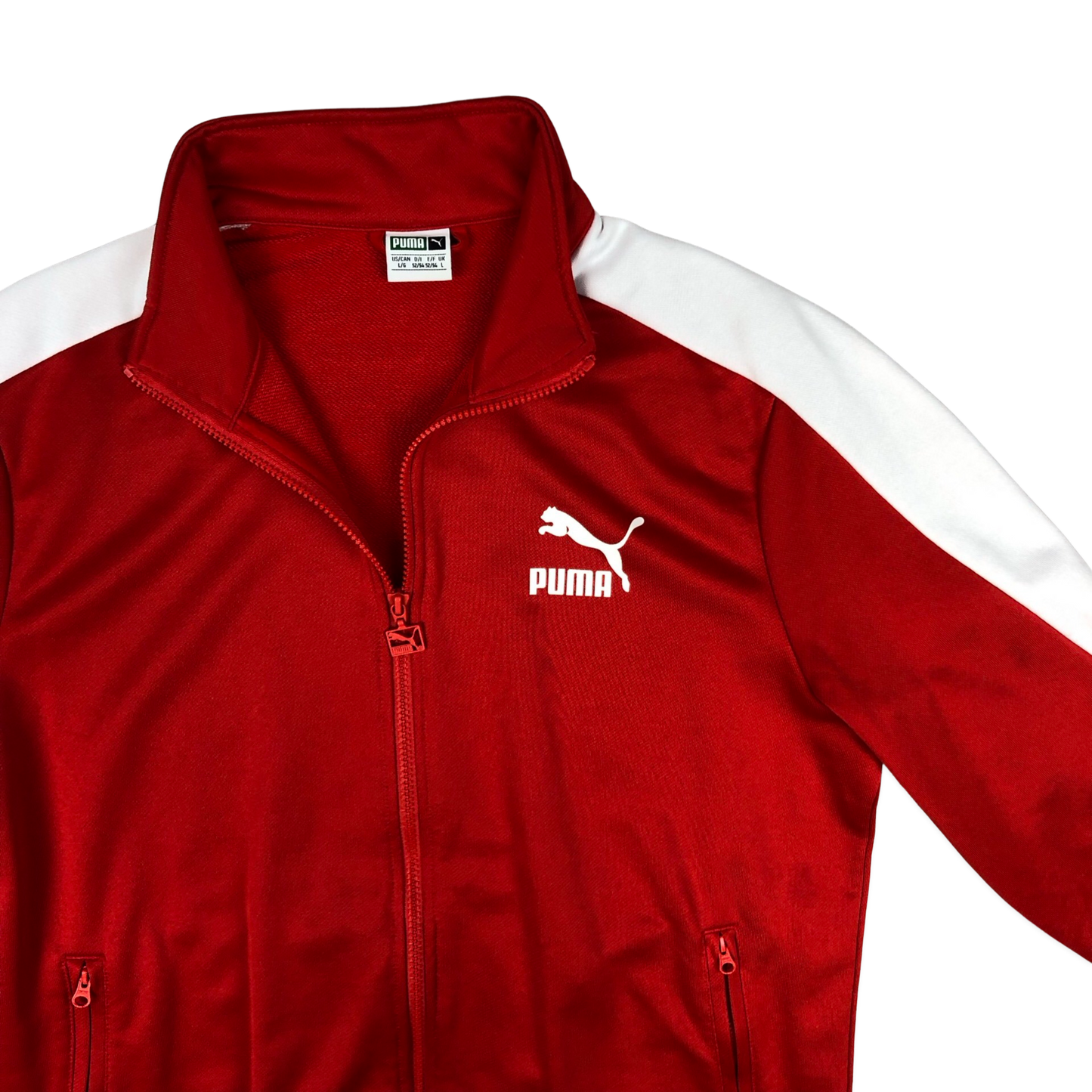 Vintage 90s 00s Puma Red and White Track Jacket XL