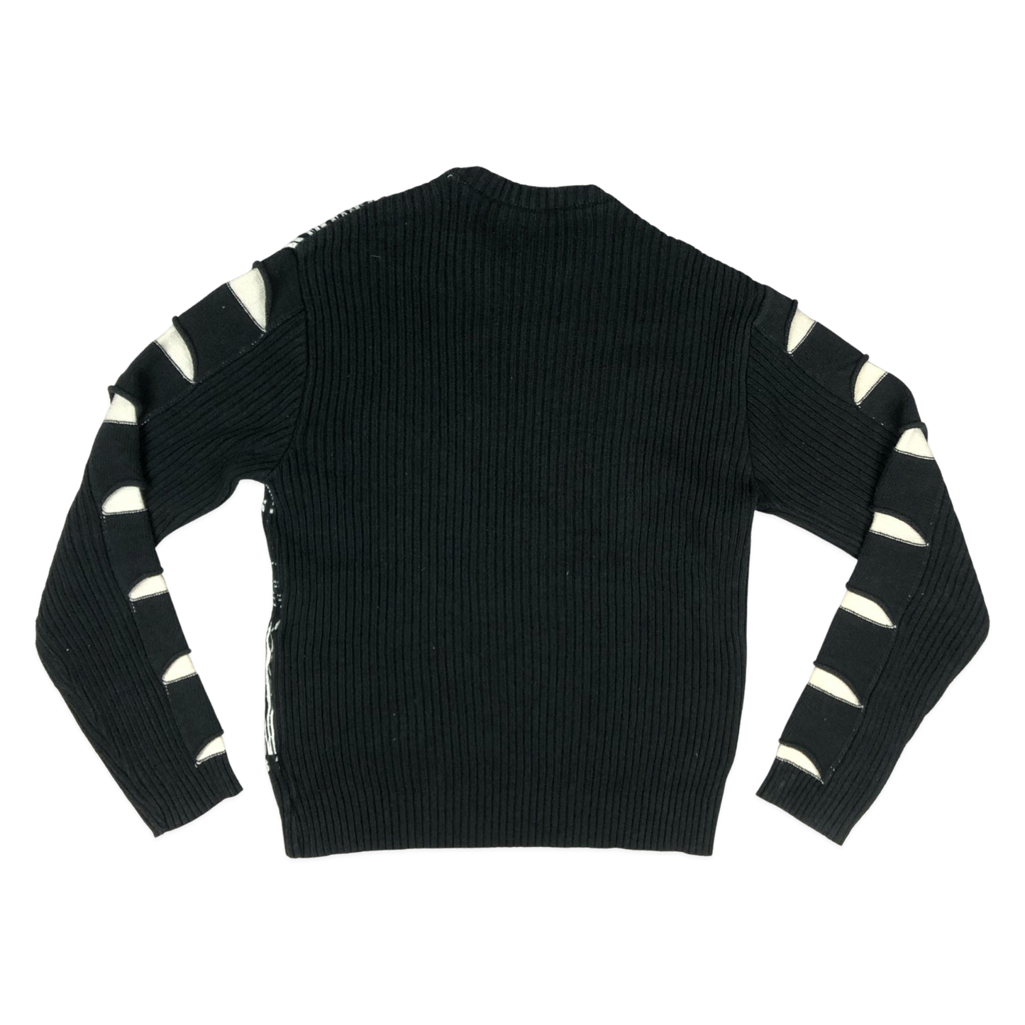 Vintage Y2K Graphic Print Ribbed Knit Jumper L