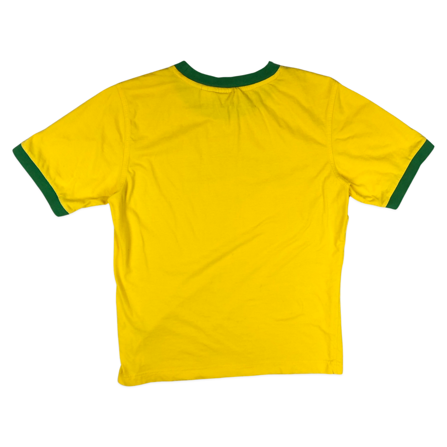Vintage Puma Yellow and Green Ringer Tee S