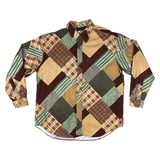 Vintage Patchwork Corduroy Shirt L