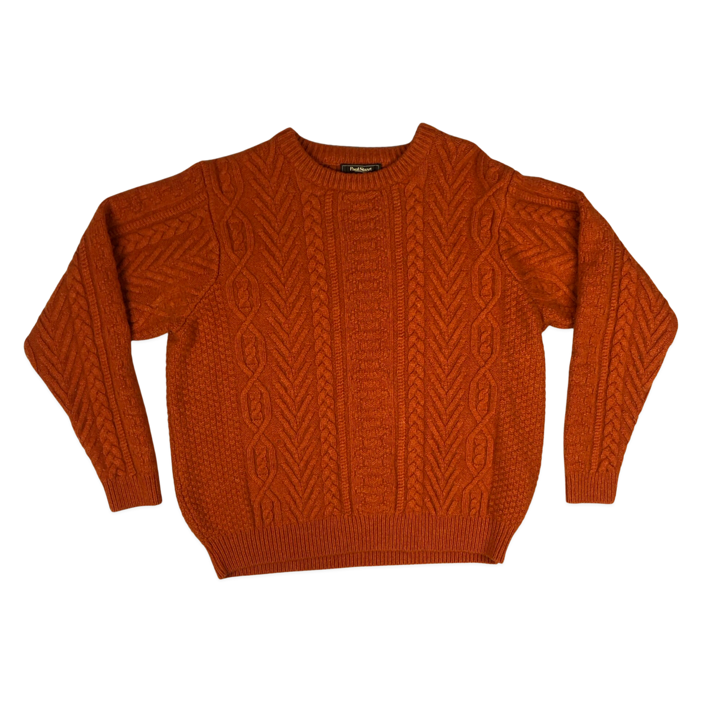 Vintage Orange Cable Knit Jumper L