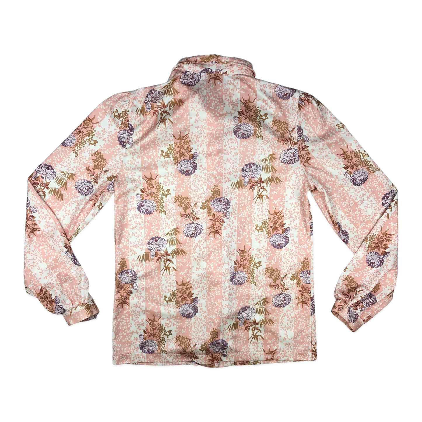 Vintage Pink and White Floral Blouse 10
