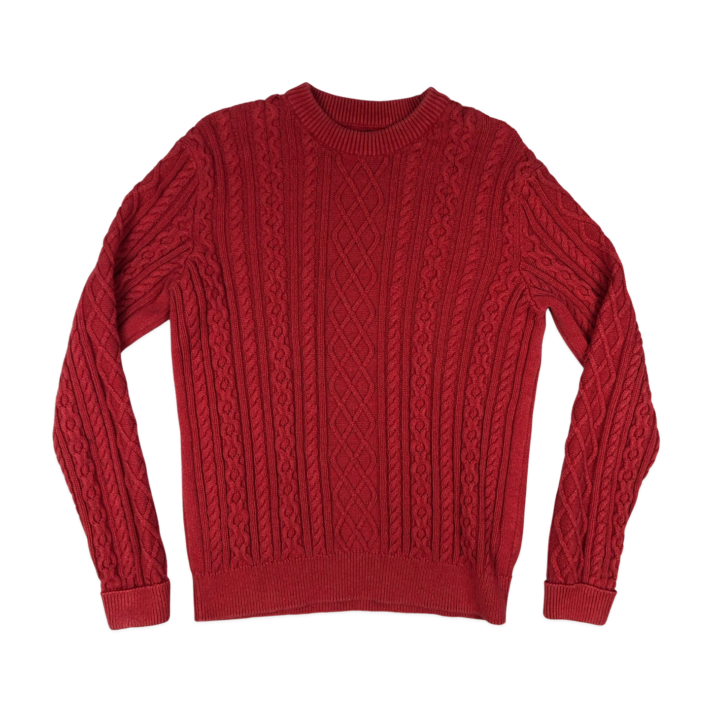 Vintage Red Cable Knit Jumper L