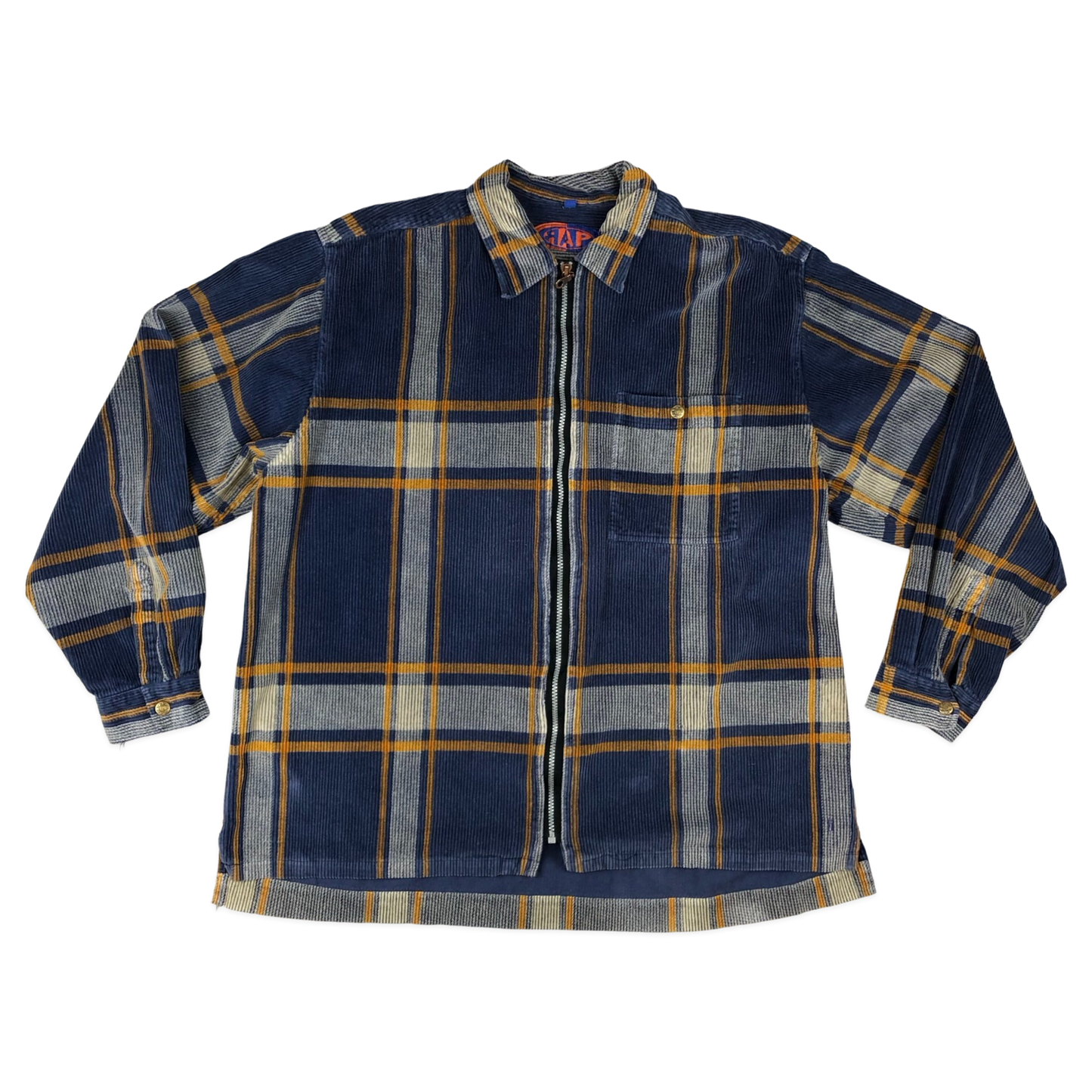 Vintage Plaid Heavyweight Zip-up Corduroy Shirt XXL