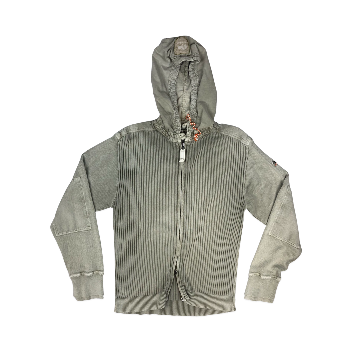 Vintage Y2K Napapijri Ribbed Knit Hoodie L