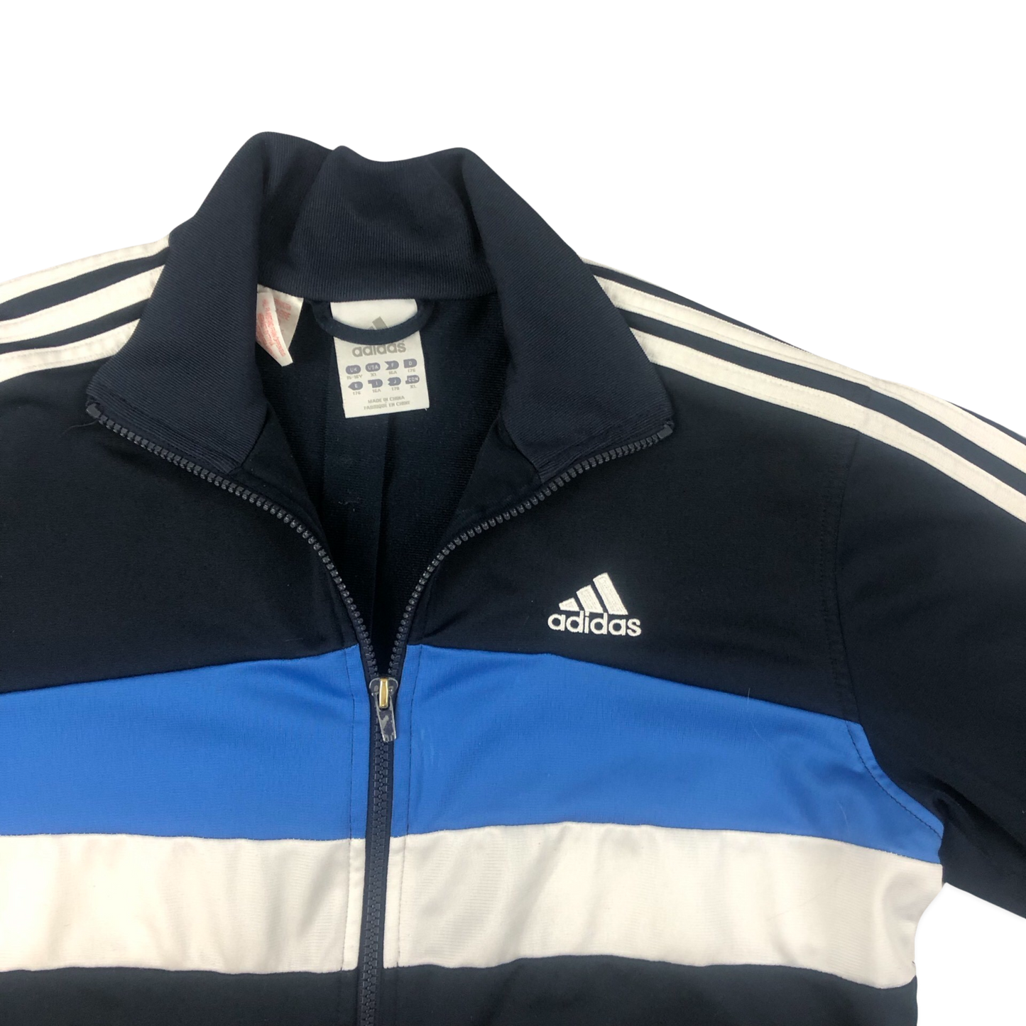 Vintage 00s Adidas Black and White Zip-up Track Jacket M