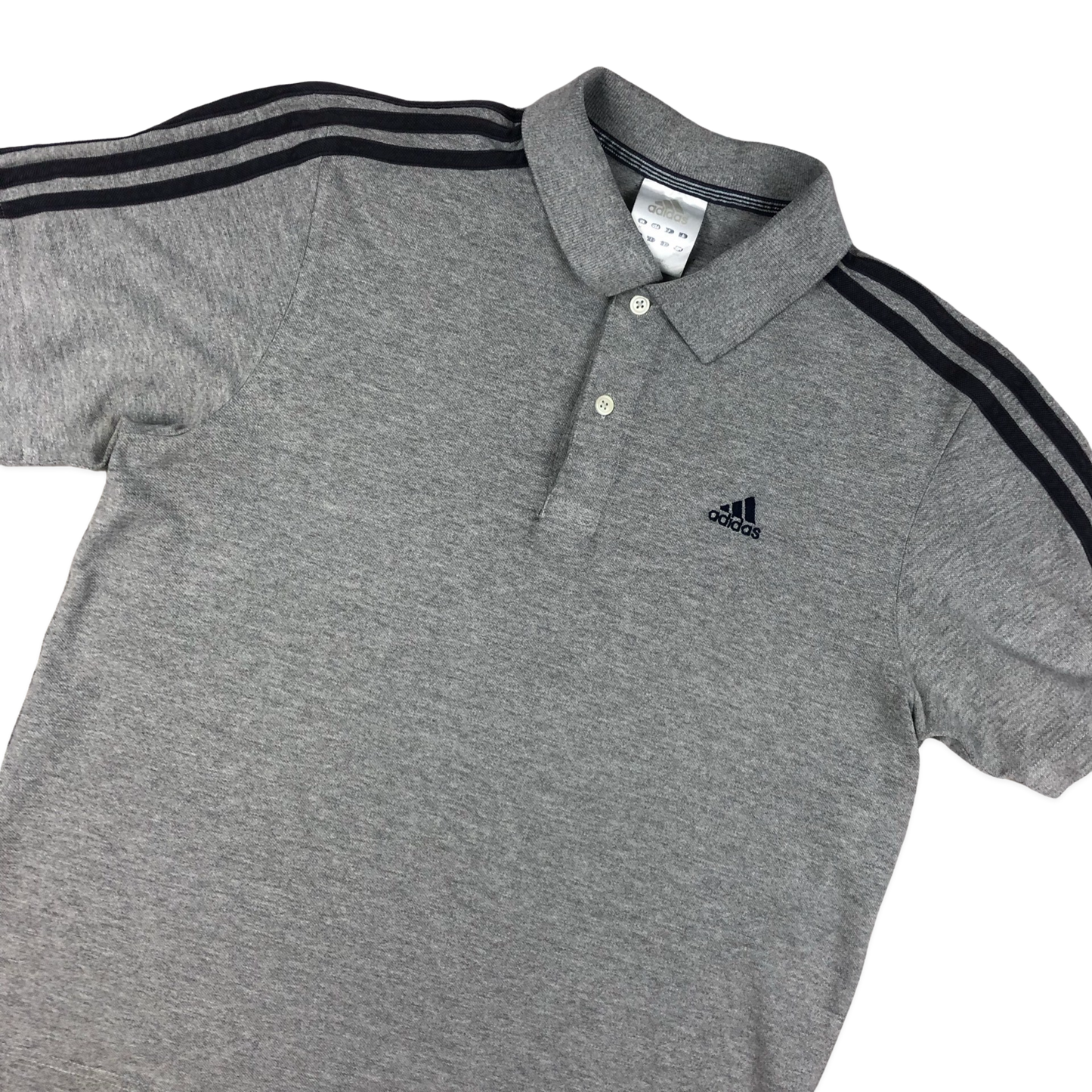 Preloved 00s Adidas Grey Polo Shirt M